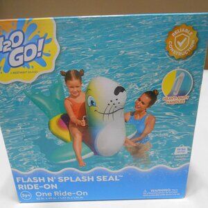 NIB H20 GO! BESTWAY FLASH N' SPLASH RIDE-ON SEAL POOL SWIM FLOAT 👸👦